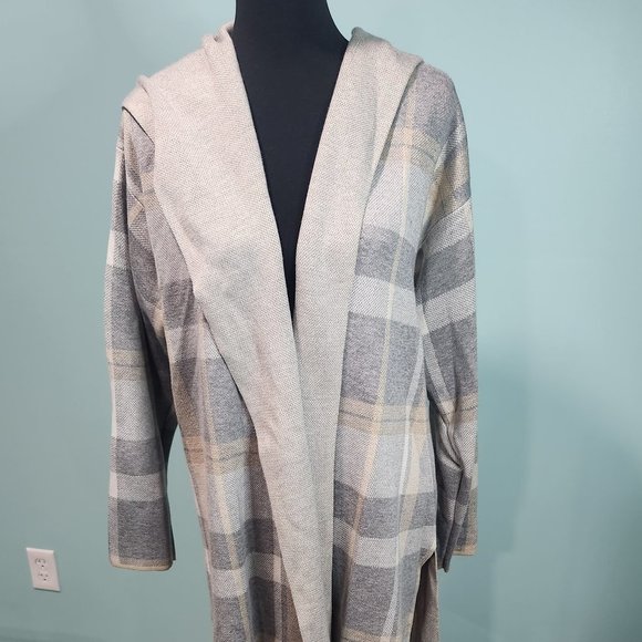 Calvin Klein Jackets & Blazers - Calvin Klein Women's Plaid Hooded Sweater Jacket Large